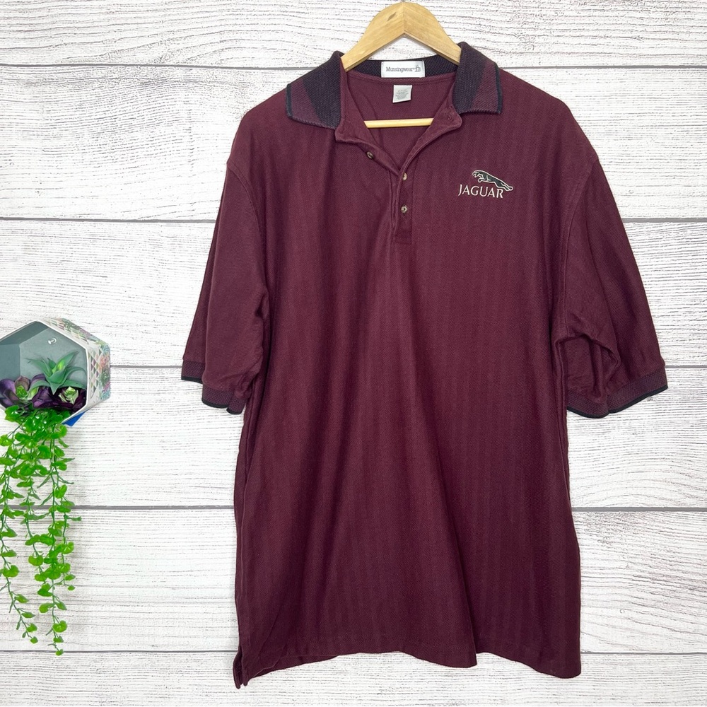 Vintage Jaguar Men's Burgundy Polo Shirt Size XL - Picture 7 of 7
